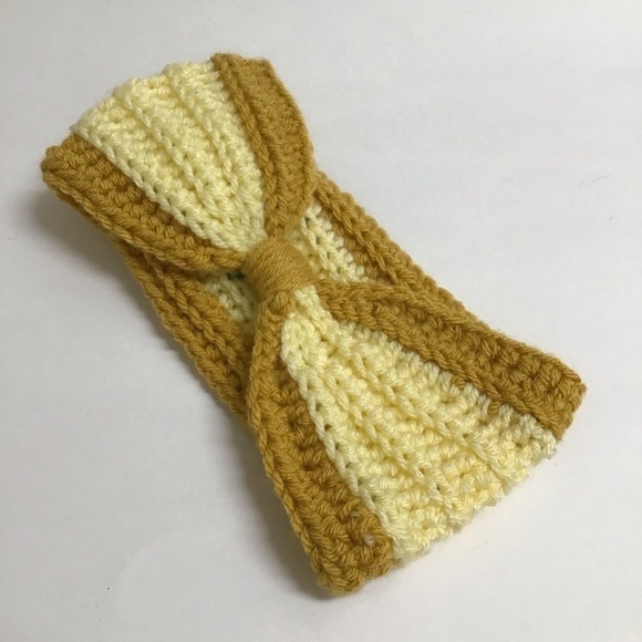 Rose Flower Knit Headband Ear Warmer Handmade Acrylic Hair Band Ski Snowboard - Picture 2 of 8